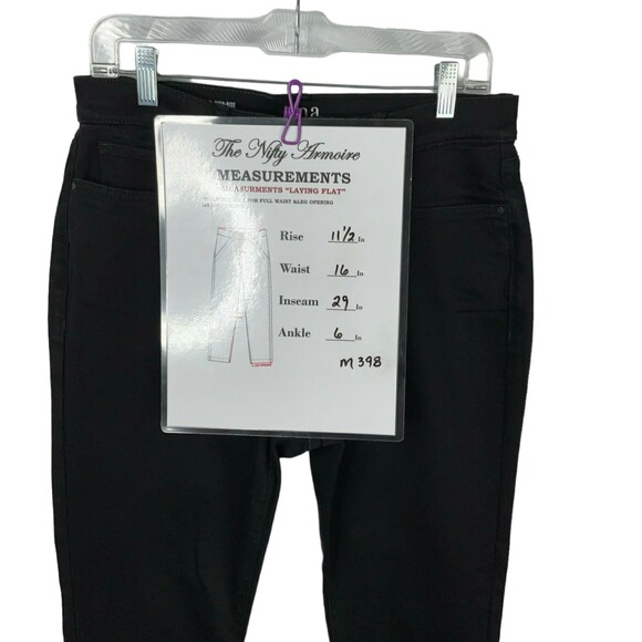 a.n.a. Women's High Rise Skinny Jeans Black Stretch Denim Jeans size 12 Unhemmed - Picture 3 of 10